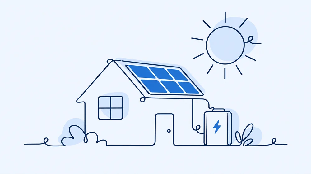 Solar house with battery